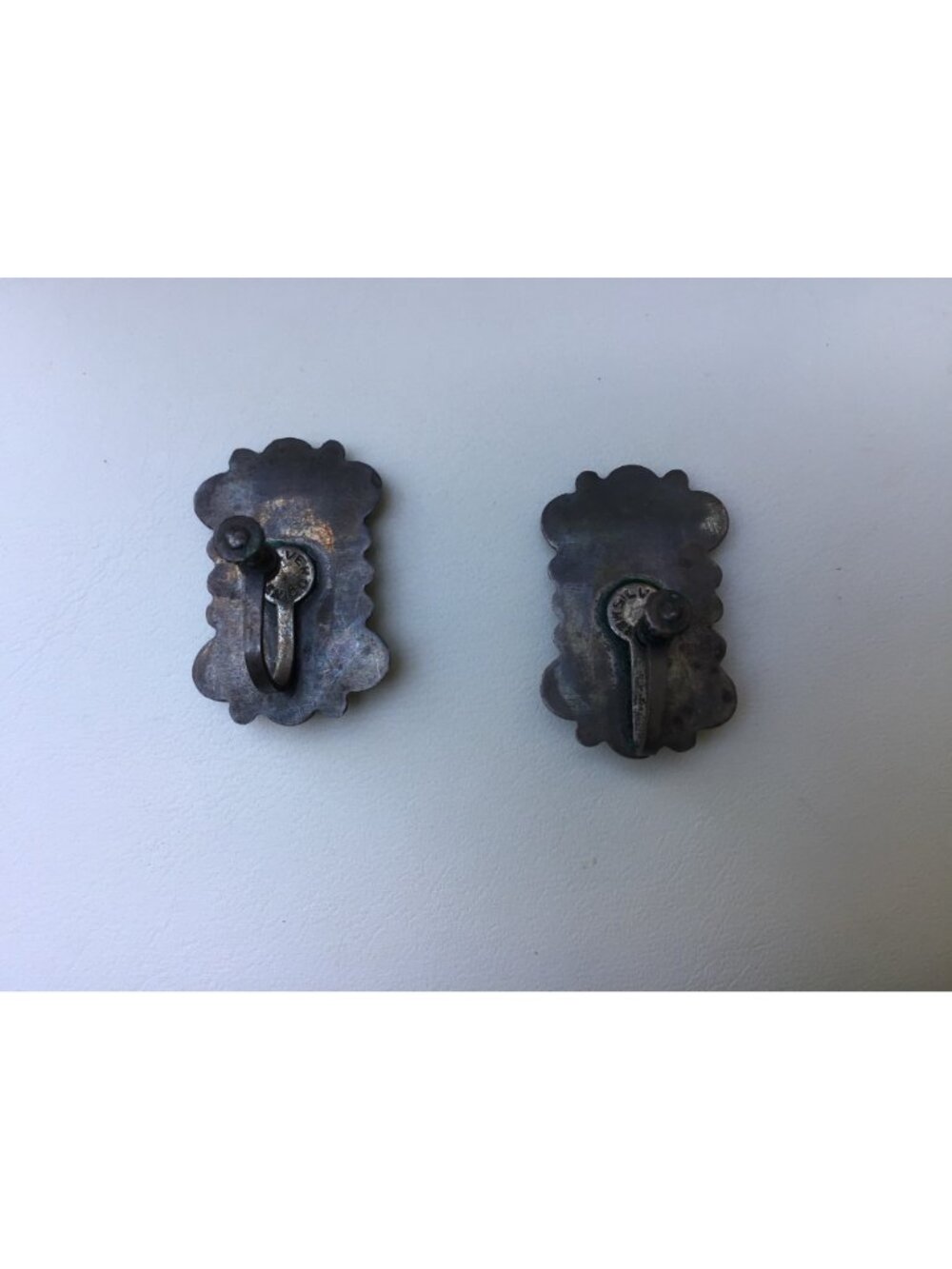 Vintage Mexican Sterling Silver Clip-On Earrings With Carved Tribal Mask Design - Picture 5 of 7